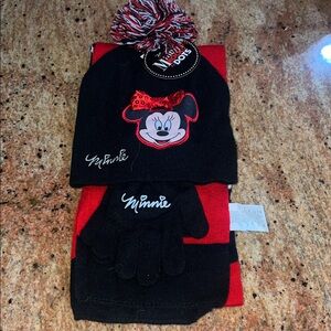 Disney Minnie Mouse Black and Red Hat Set